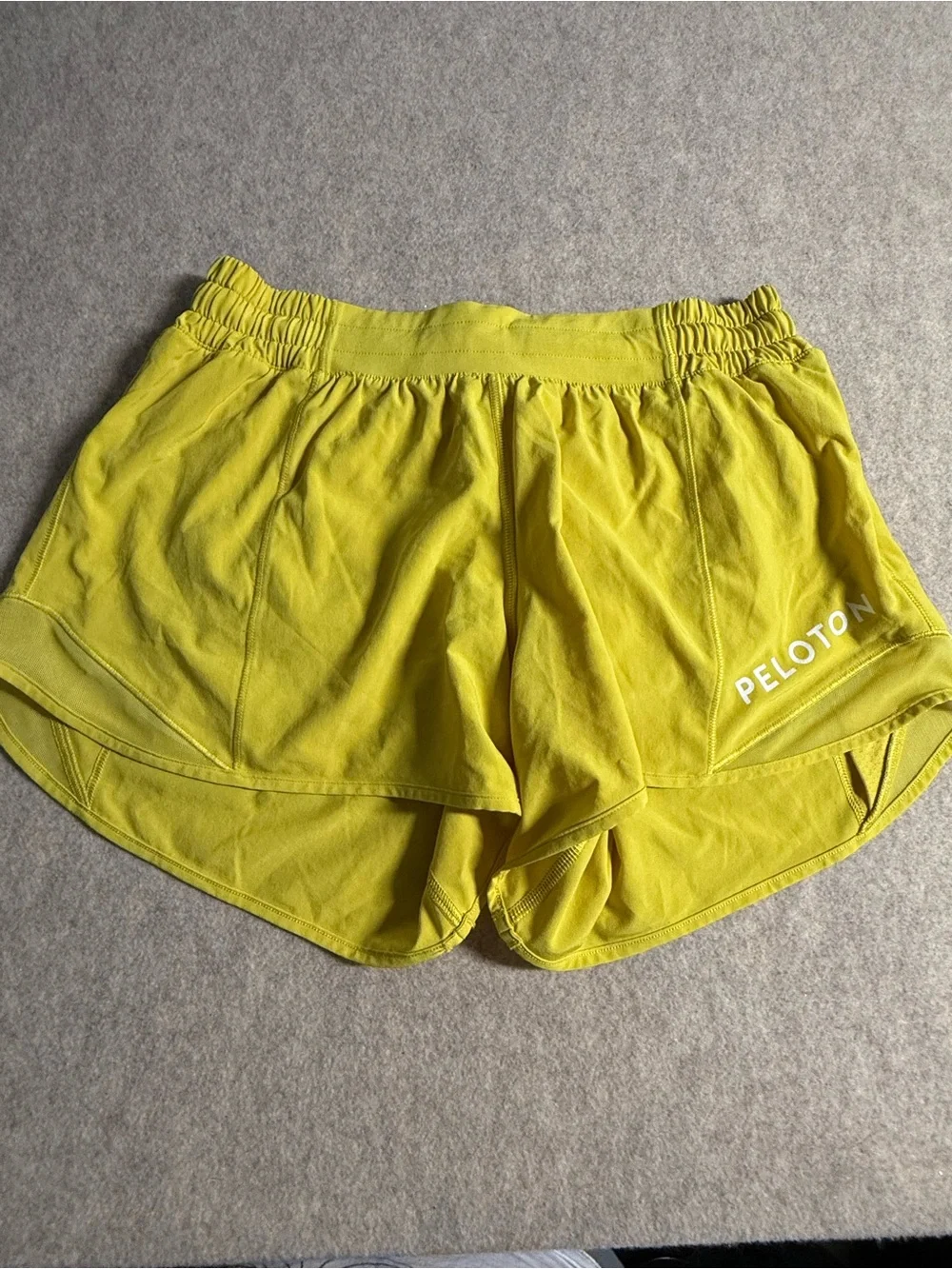 lululemon athletica Yellow Running Shorts with Peloton Detail